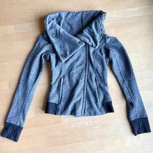 Lululemon Snap Collar Full Zip Hoodie, Gray Size 4